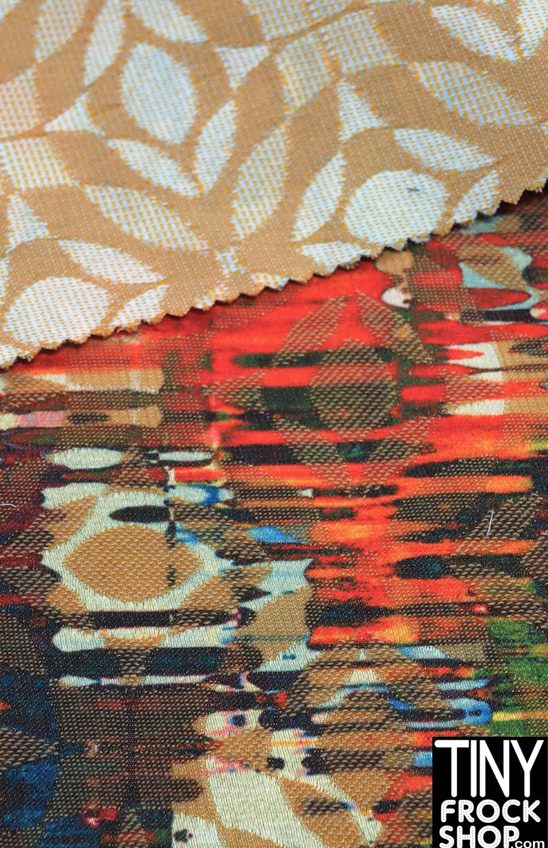 12" Fashion Doll F0278 Autumn Leaf Print Fabric